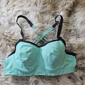 VSX Aqua and Black Strappy Sports Bra